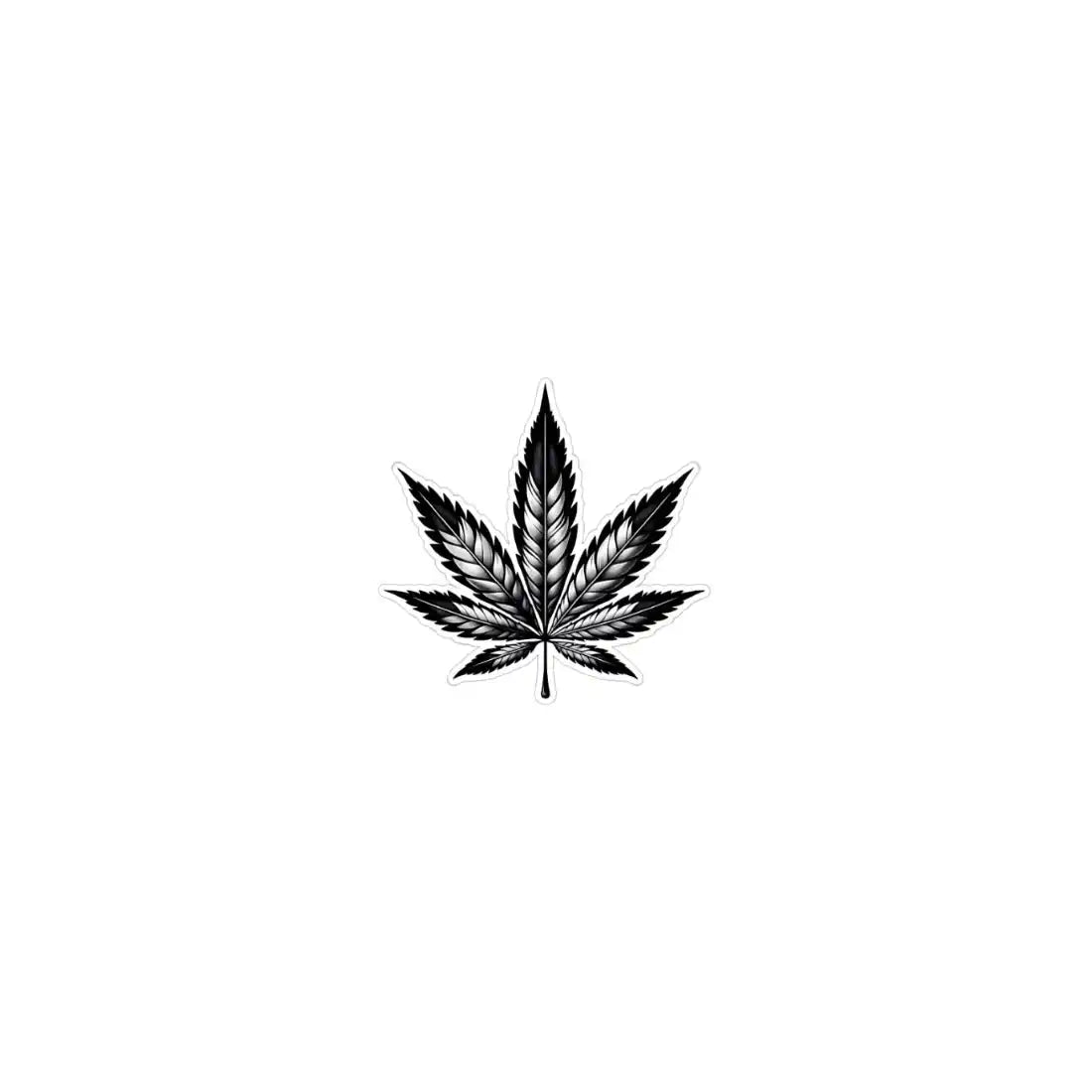 Black silhouette of a cannabis leaf with serrated edges.