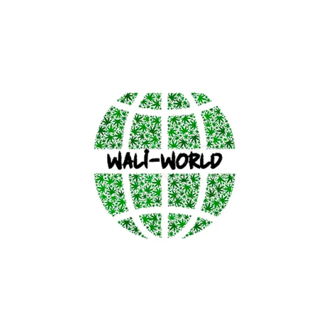Globe-shaped logo with ’WALI-WORLD’ text and green dotted pattern.