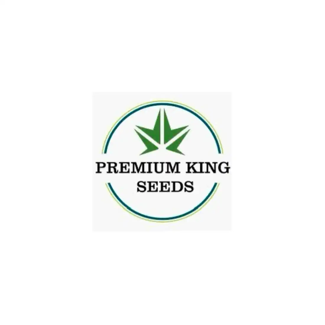 Green and black circular logo for Premium King Seeds with a stylized leaf design.